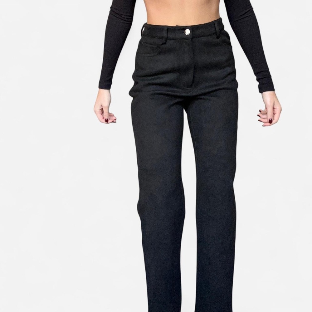 Aritzia Black Straight-Leg Pants